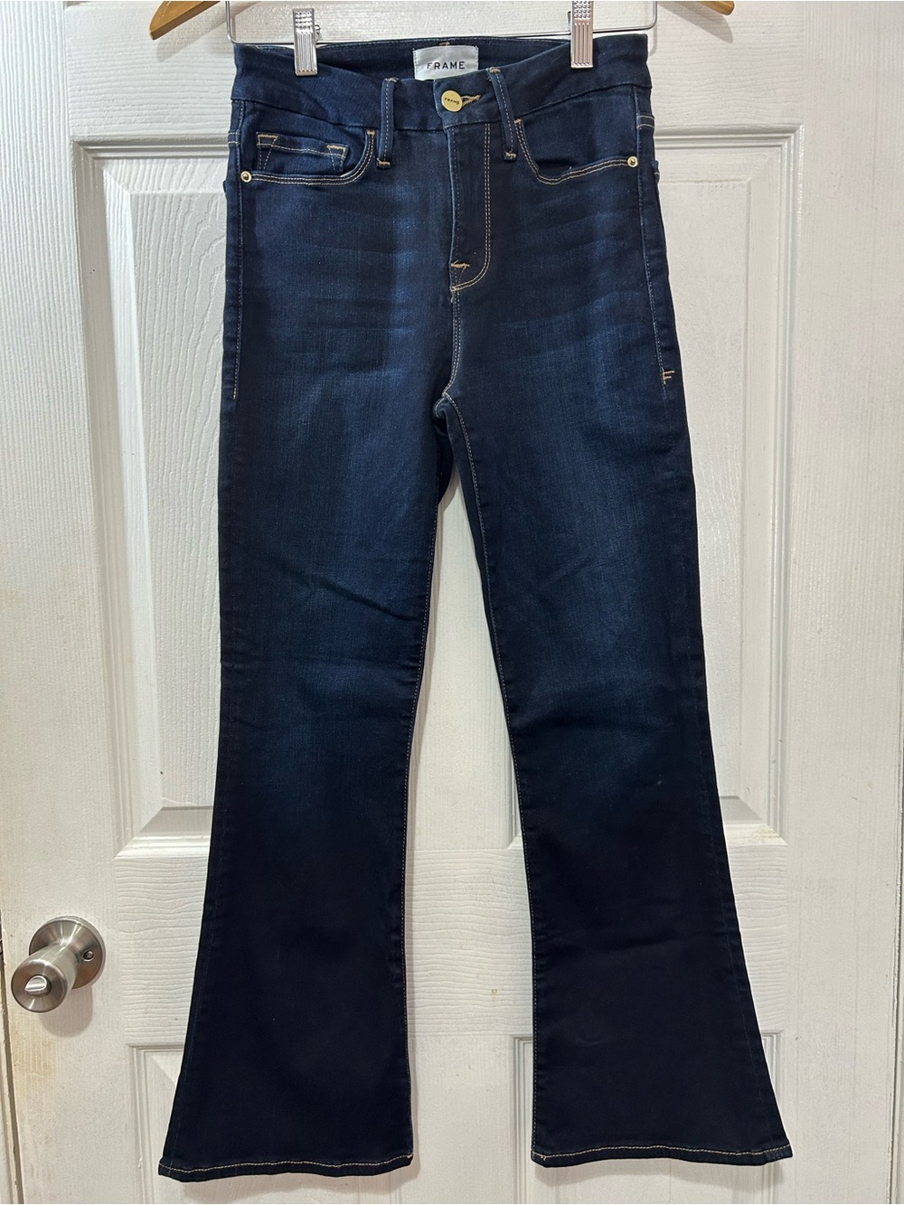 FRAME Le Crop Mini Boot Jeans Cabana Dark Wash Denim Size 26